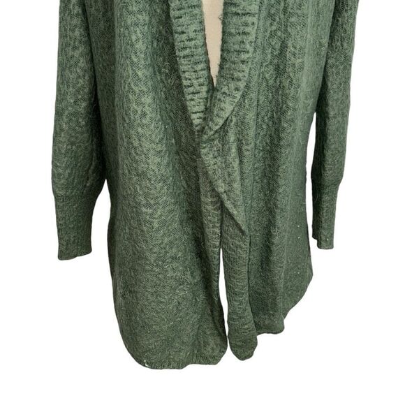 Steve Madden Solid dark Green Heavy Weight Thick Open Cardigan fuzzy size M - Picture 3 of 11